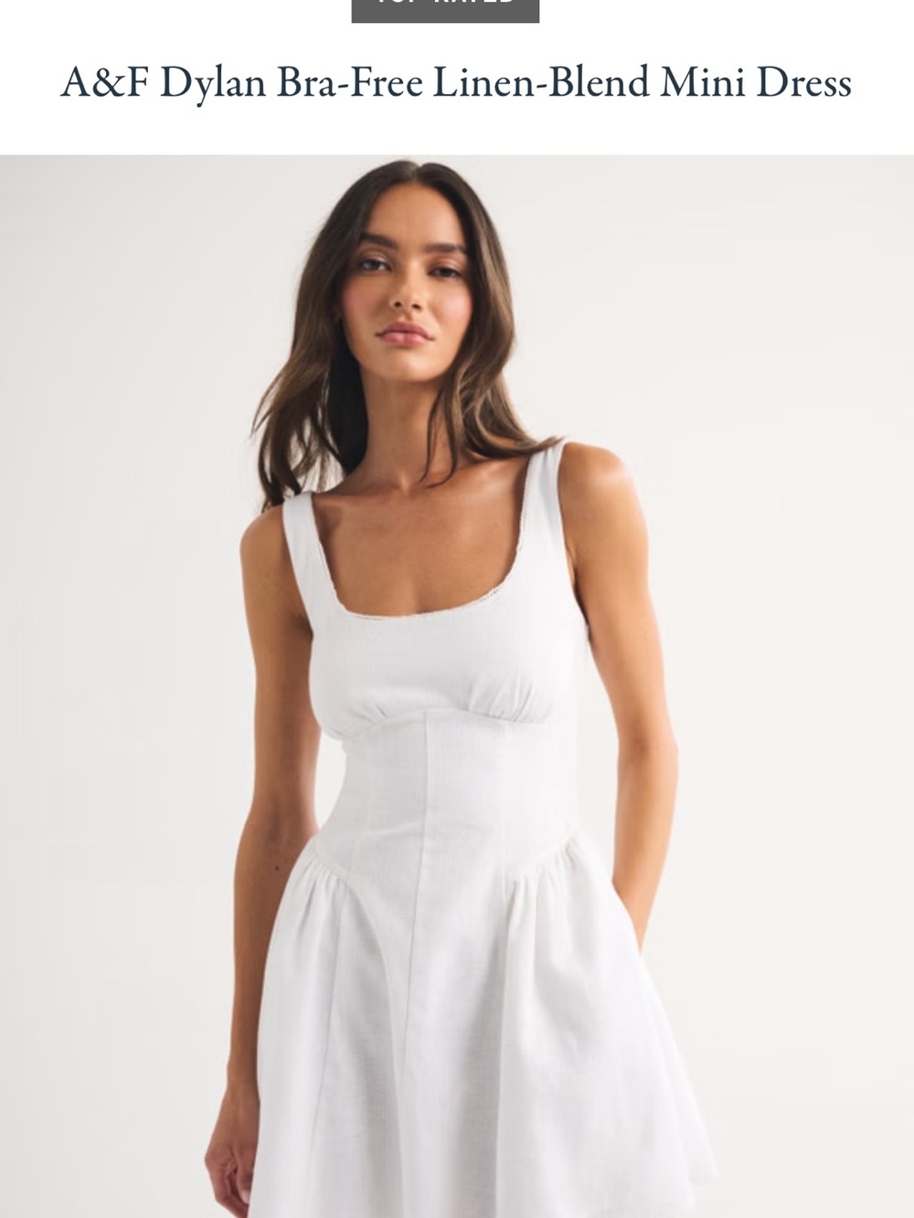 NWT Abercrombie & Fitch White Linen-Blend Mini Dress